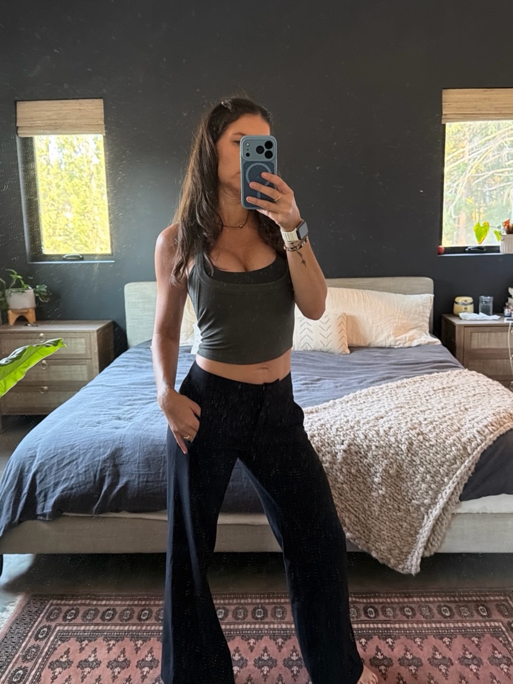 Vintage Express Black low rise Trousers